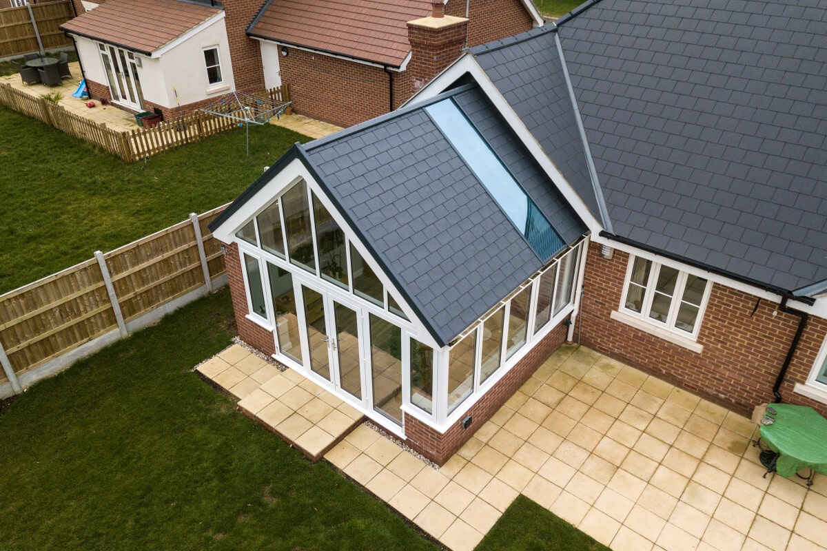 Solid Conservatory Roof Full Length Glazing