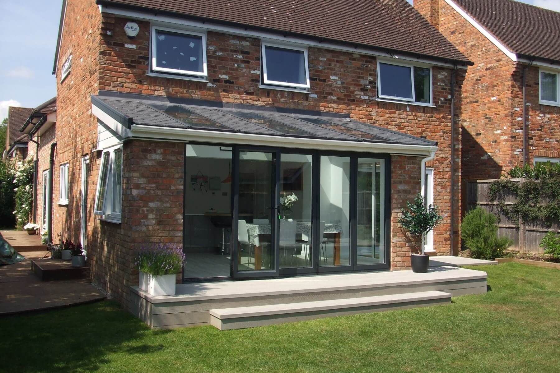 Modern conservatory on new build